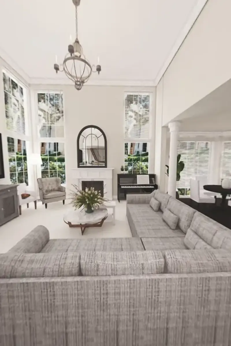 A 360° photo of a living room open in the web viewer